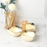 Elegant Cream Ceramic Tri-Part Serving Platter with Bamboo Handle & Gold Rim – 24cm